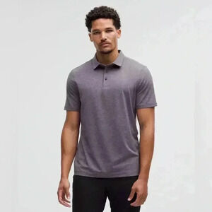 🎆 LULULEMON \ Men's Evolution Short Sleeve Polo / heathered purple / Large golf